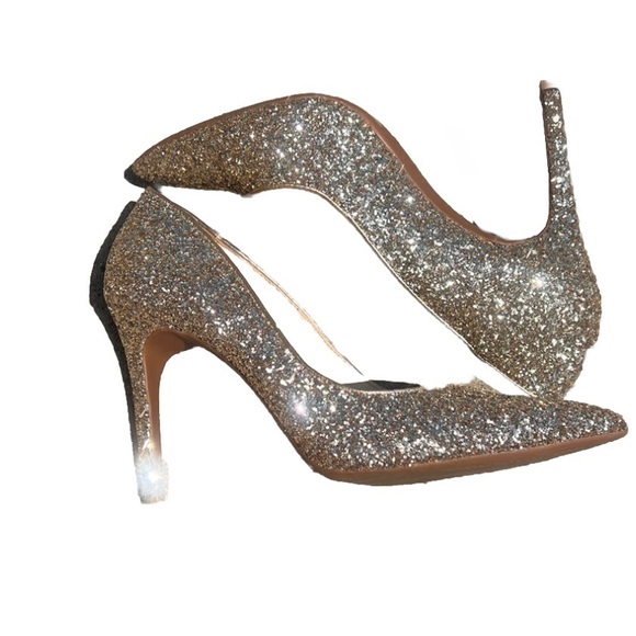 Jessica Simpson Gold Glitter Heels Worn Once! - Picture 7 of 9